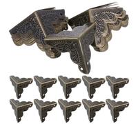 Lurrose Corner Protectors for Contemporary Interiors 50pcs Retro Metal Iron Coffee Decorative Corner Cover Antique Vintage Style for Cabinets and Boxes and European Décor Themes