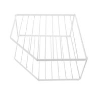 Lurrose Corner Shelf Pot and Pan Organizer Rack White Double-layer 12cm High Cabinet Storage Stand for Sink and Countertop Organization