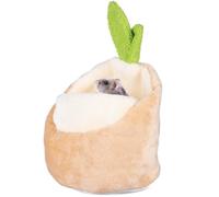 Lurrose Cotton Hamster House with Cute Appearance and Easy Cleaning, Multi-purpose Small Pets Bed Suitable for Rabbits and Squirrels, for Christmas Favors in Khaki Colour