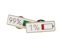 Lurrose Creative Battery Expression Lapel Badge 2pcs, Cute Japanese Style Metal Pins for Friends' Collars, Bags, Hats, and Sweaters