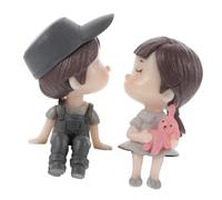 Lurrose Creative Couple Doll Figurines PVC Ornaments for Home Decor Adorable Lovers Statues for Living Bedroom Office Romantic Valentine's Day Decoration Detailed Miniature Craft