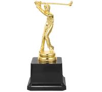 Lurrose Creative Golf Trophy Cup with Smooth Surface and No Burr, Made of Sturdy Abs Material, for Recess Games and Talent Shows, Golden Golfing Playing Shape Award Model