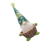 Lurrose Creative Green Gnome Candy Storage Basket with Knitted Design and Pp Cotton Material, Organiser for Christmas Party Use and Holiday Season Decorations