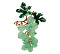 Lurrose Creative Green Grape Brooch Pin Zinc Alloy Decorative Lapel Pin with Unique Design, Easy to Pair Versatile Accessory for Sweaters and Backpacks, Casual Holiday Gift for Women