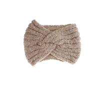 Lurrose Crochet Turban Headband Woolen Yarn Knitted Headwrap Soft Cross Hair Band Ear Warmer Protector For Women Lady Girls (Beige)