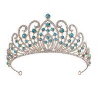 Lurrose Crown for Women: Baroque Queen Crown And Tiara - Rhinestone Headband - Princess Tiaras for Wedding Birthday Prom Party (blue)