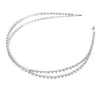 Lurrose Crystal Rhinestone Wedding Headband Crown for Women, Lightweight Iron Hairband with Versatile Use, Silver Bridal Hair Accessory for Weddings and Parties