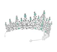 Lurrose Crystal Tiara Headband Rhinestone Crown for Wedding Bridal Crown Baroque Style Headpiece for Princess Themed Celebration Tiaras