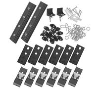 Lurrose Curtain Track Rollers with Hooks and Clips, Ceiling Mount Curtain Track Accessories in Black, Plastic and Metal Material, Versatile Application for Privacy in Bedrooms and Window