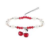 Lurrose Cute Cherry Phone Charm Strap with Beaded Acrylic and Plastic Material, Anti-lost Mobile Phone Lanyard for Women, for Travel and Social Gatherings