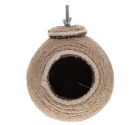 Lurrose Decorative Coconut Bird House for Parrots and Birds, Comfortable Rope and Coconut Shell Nest with Strong Practicability, for Home Use as A Warm Parrot Breeding Box