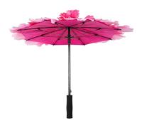 Lurrose Decorative Flower Classic Cloth Umbrella Props with Delicate Patterns and Metal Frame for Dance Performance and Party Decoration, Acting Accessory for Valentine's Day