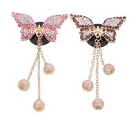 Lurrose Diffuser Long-lasting Aromatherapy Holder Car 2pcs Butterfly Vent Clip Air Freshener Zinc Alloy with Rhinestone, Sl nd Minimalist Car Accessories for Women Interior for Auto