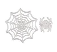 Lurrose DIY Carbon Steel Spider Web Cutting Die Mold for Halloween Scrapbooking, Metal Embossing Stencil Template for Card Making and Album Decoration