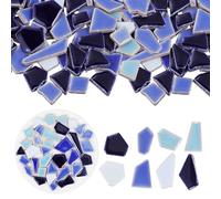 Lurrose DIY Irregular Glazed Mosaic Tiles 200g Pack Small Blue Ceramic Pieces for Creative Crafting, Particulate Stone Tiles Suitable for Home Decor and Mosaic Art Projects