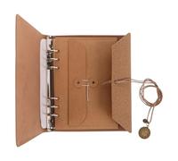 Lurrose DIY Photo Binder Scrapbook Album with Envelope Pages Khaki PU Leather Cover Loose Leaf Memory Book for Travel Vacation Wedding Anniversary Graduation