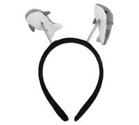 Lurrose Dolphin Headband, Cute Plush Ocean Themed Hair Accessories for Under the Sea Party, Spring Marine Animal Costume Headbands for Beach Vacation Grey