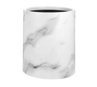 Lurrose Double Layer Marble Pattern Plastic Waste Bin Large Opening Trash Basket for Kitchen Bathroom Office Reusable Stylish Modern Waste Paper Container