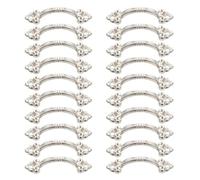 Lurrose Drawer Pull Handles Vintage Alloy Cabinet Knobs 20Pcs Silver for Wardrobe Cupboard Home Use