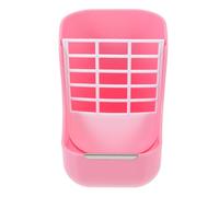 Lurrose Dual-Use Rabbit and Guinea Pig Food Feeder Bowl Fixed Pink Hay Rack for Small Animals Small Pet Feeding Station
