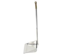 Lurrose Dustpan Suitable for Wet and Dry Waste with Wide Mouth Heavy Duty Iron Long Handled and Rounded Folded Edges, Space-saving Standup Dustpan for Kitchens and Bathrooms and Pet Hair