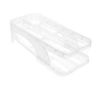 Lurrose Egg Storage Rack for Fridge Double Automatic Dispenser Fresh Egg Holder Countertop Organizer Kitchen