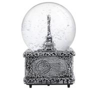 Lurrose Eiffel Tower Snow Globe Retro Music Crystal Box with Snowflake Figurine Ornament Decoration for Wedding Birthday Souvenirs Collection Color Without Batteries
