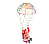 Lurrose Electric Santa Claus Music with Parachute for - Battery Operated Christmas Music, Adorable Tumbling Santa Doll for Holiday Fun and Decoration