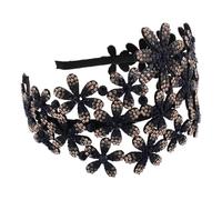 Lurrose Elegant Blue Flower Headband with Rhinestone Inlay Lightweight Plastic Material Covers Gray Hair for Daily Use and Parties Stylish Hair Accessory for Women
