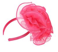 Lurrose Elegant Large Lace Flower Headband for Bridal Bouquet Wedding Bridal Design, Comfortable Metal and Lace Floral Headband for Women, for Formal Dress and Parties