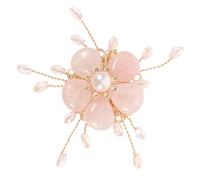 Lurrose Elegant Pink Cherry Blossom Flower Brooch with Freshwater Pearl and Crystal Embellishment, Japanese Style Pin for Women, for Entrance Ceremonies and Dressing up Outfits