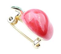 Lurrose Elegant Pink Peach Lapel Pin Brooch for Women, Copper Material, Easy to Pin Clothes Decoration, for New Year and Valentine's Day Accessories