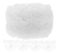 Lurrose Elegant White Polyester Lace Trim for Sewing and Decoration, 1 Roll of Wear-Resistant Lace Suitable for DIY Crafts and Bridal Garments