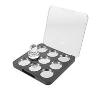 Lurrose Empty Magnetic Eyeshadow Palette 9-pan 26.5mm round Metal Pans Refillable Makeup Storage Organizer with Mirror for DIY Eyeshadow, Blush, and Lipstick