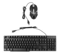 Lurrose Ergonomic Keyboard Mouse Combo with Backlit Gaming Input, Plastic Material, Unique Design for Office and Gaming Use, Compatible with Computer, Black Wireless Accessories