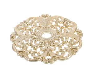 Lurrose European Style Ceiling Medallion Decorative Ornament, Small Gold Plastic Carved Ceiling Medallion for Light Fixtures, Traditional Ceiling Medallion Decor for Home Ceiling Lights