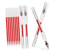 Lurrose Eyebrow Tattoo Pen and Mapping Marking Pen Set for Professional Microblading Artists Red Color with 8 Refill Ink Cartridges Precise Brow Positioning Tool for Cosmetic and Skin