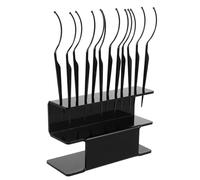 Lurrose Eyelash Organizer with 1 Set 12 Curved Plastic Display Sticks Black Lash Holder for Makeup Stations Lash Storage and Management Tool for Beauty Professionals