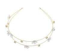 Lurrose Fashion Headband Flower Headbands Floral Alloy Double Layer Lightweight Comfortable for Wear Sweet Fresh Versatile Style for Festivals Cosplay Women
