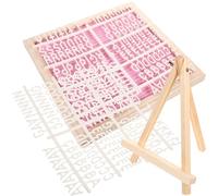 Lurrose Felt Letter Message Board with Wooden Frame Double-Sided Design Pink Felt Letters and Wooden Easel Stand for Baby Shower Wedding