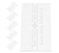 Lurrose Fire Alarm Cover 6pcs Break Glass Unit Replacement with High-Temperature Resistant Glass for Emergency Use in Commercial Spaces