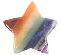 Lurrose Five-Pointed Star Crystal Stone Desk Ornament for Home Decoration | Colorful Mosaic Crystal Craft, Positive Energy Accent, Mood and Concentration Support, Indoor Display