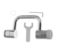 Lurrose Flexible Faucet Extender with Swivel and Dual Water Modes Splash Aerator Nozzle for Kitchen and Bathroom Sink Foaming Spray with Impurity Filtration and Direction