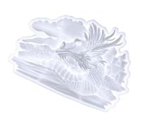 Lurrose Flexible White Silicone Dragon Head Casting Mold for DIY Epoxy Resin Crafts, Decorative Semi-3d Wall Hanging Sculpture Mold for Artistic Home and Office Decor