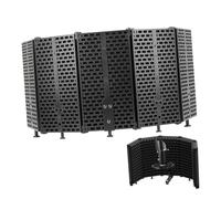 Lurrose Foldable Microphone Shield Mic Isolation Shield Music Studio Equipment Foam Cover