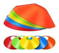 Lurrose Football Practice Cones Set 30Pcs Sturdy Plastic Agility Discs with Mesh Bag for Youth Soccer and Basketball Training Exercises