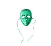 Lurrose Full Face Carnival Mask Shiny Green Plastic with Flexible Band Design for Halloween Party and Other Parties, Easy to Fit for Adults