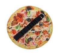 Lurrose Funny Canvas Pizza Shaped Pencil Roll Bag Lightweight and Practical Stationery Organizer for Drawing Supplies Markers and More for Students and Artists