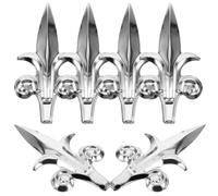 Lurrose Gate Post Finials 6Pcs Stainless Steel Pointed Silver Colour Classic Fence Topper Enhances Security Can Be Painted for Garden Fence