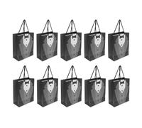 Lurrose Gift Bags Paper for Convenient Carrying Black with Handles 10pcs Elegant and Sophisticated Design Holidays for Weddings and Party Favour Packaging Supplies